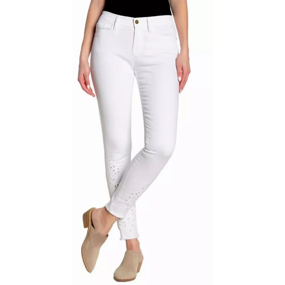 Frame Le Skinny De Jeanne WomenEmbroidered Jeans Women‎ 25 $255 Stretch Cotton